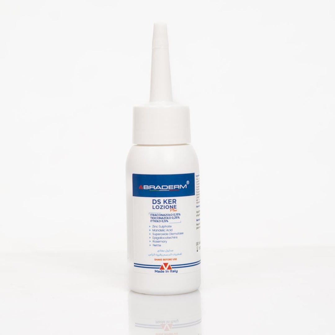 BRADERM Ds Ker Lozione Plus Itraconazolo 0.15% - 50ml | BRADERM DS Ker للعناية بالبشرة مع مضاد الفطريات إتراكونازول 0.15% – 50 مل