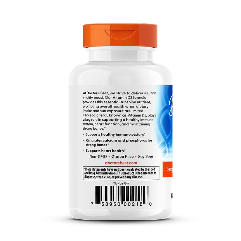 Doctors Best Vitamin D3 5000 IU 125 mcg - 180 Softgels | دوكتورز بست فيتامين د3 5000 وحدة دولية - 180 سوفت جل #4