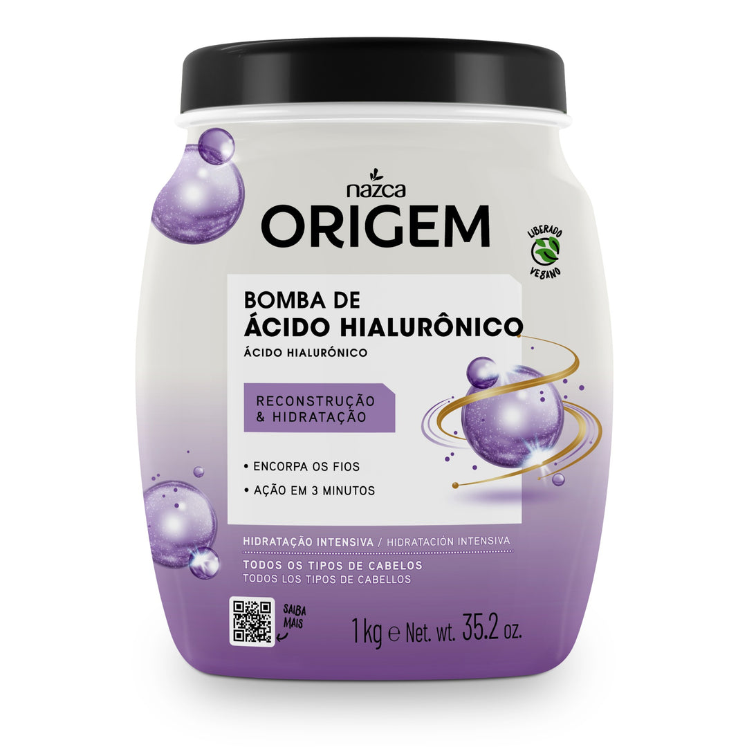 nazca Origem Creme de Cabelo  Bomba de Acido Hialuronico - 1kg | نازكا كريم علاجي لترطيب الشعر وإعادة بنائه - 1 كغ
