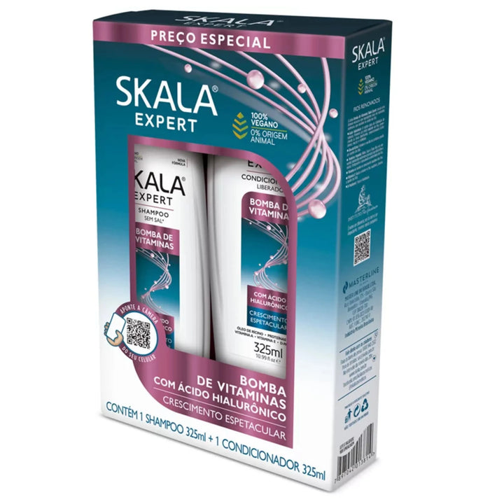 SKALA Shampoo &  Condicionador Bomba Vitaminas - 325x200ml | سكالا شامبو و بلسم معزز بالفيتامينات -  325x200ml مل