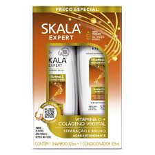 SKALA Kit Shampoo & Condicionador Vitamina C + Colageno Vegetal - 325x325ml | سكالا مجموعة شامبو و بلسم بفيتامين سي و الكولاجين - 325x325 مل