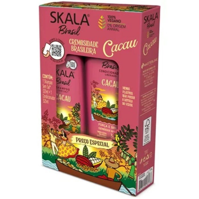 SKALA - Brasil - Kit Shampoo e Condicionador Cacau - 325x325ml | سكالا مجموعة العناية بالشعر شامبو وبلسم - 325*325 مل