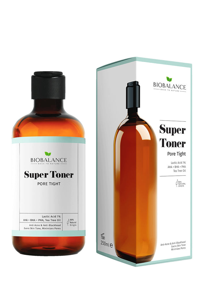 Bio Balance Super Toner Pore Tight  Anti-Acne and Uniform for Minimizing Pores Mixed-Oily Skin - 250 ml |  بايو بالانس تونر للبشرة الدهنية  مضاد لحب الشباب والمسام - 250 مل