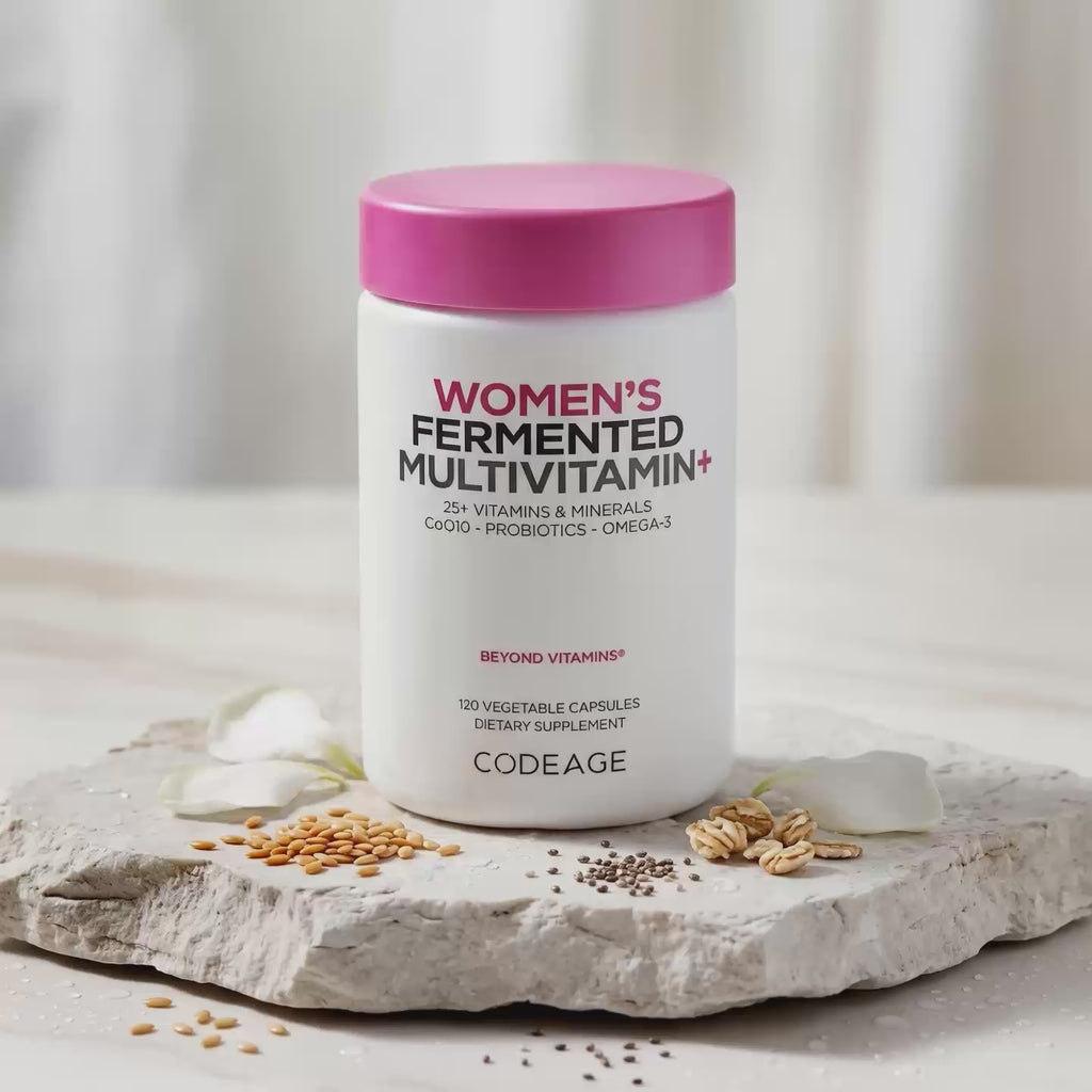 Codeage Womens fermented multivitamin with 25+ vitamins and minerals, omega-3 - 120 Vegetable Capsules - 120 كبسولة | كوداج مكمل غذائي متعدد الفيتامينات Fermented النسائي - 120 كبسولة #5