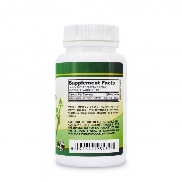 Pharmaciena Magnesium 500mg High Potency, 60 Capsules - 500mg | فارماسينا كبسولات المغنزيوم بجرعة 500 مغ - 60 كبسولة