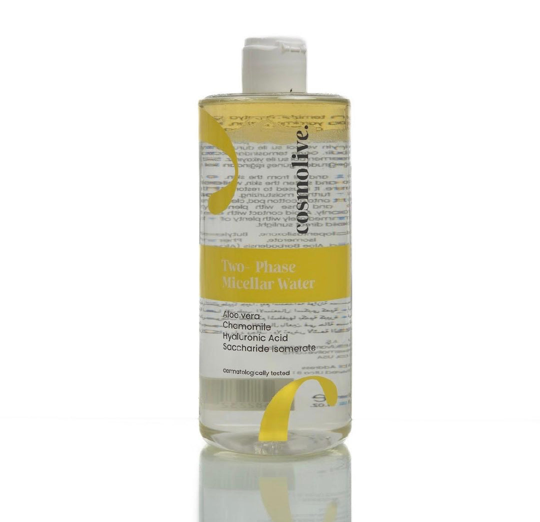 cosmolive Tow- Phase Micellar Water Aloe Vera - 390ml| كوزمو لايف ماء ميسيلار لازالة المكياج -390 مل