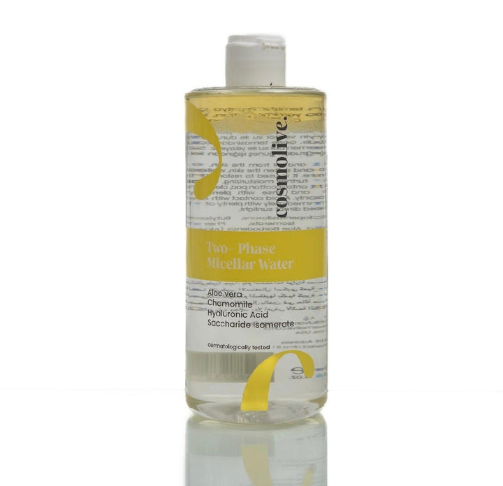 cosmolive Tow- Phase Micellar Water Aloe Vera - 390ml| كوزمو لايف ماء ميسيلار لازالة المكياج -390 مل