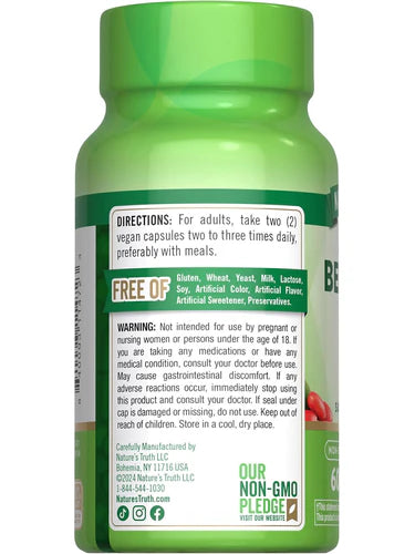 Nature's Truth Berberine HCl 500mg - 60 Capsules | نيتشرس تروث بيربيرين هيدروكلورايد 500 ملغ - 60 كبسولة