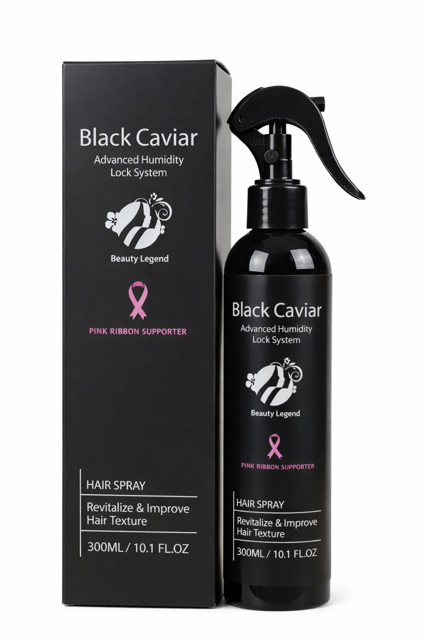 Top Beauty Legend Black Caviar Hair Spray Revitalize & Improve Hair Texture - 300ml | اسطورة الجمال بخاخ تثبيت الشعر بمستخلص الكافيار - 300 مل