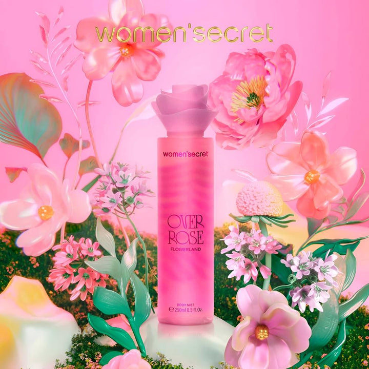 women secret beauty Body Mist  Flowerland Over Rose  - 250ml | وومن سيكرن ميست للجسم فلاور لاند - 250مل