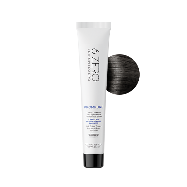 6. Zero KROMPURE Gentle hair colour cream free of ammonia and PPD +9% Ossidante free - 100ml | 6 زيرو صبغة للشعر خالية من الأمونيا - 100 مل