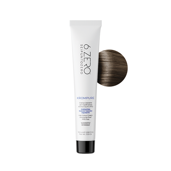 6. Zero KROMPURE Gentle hair colour cream free of ammonia and PPD +9% Ossidante free - 100ml | 6 زيرو صبغة للشعر خالية من الأمونيا - 100 مل