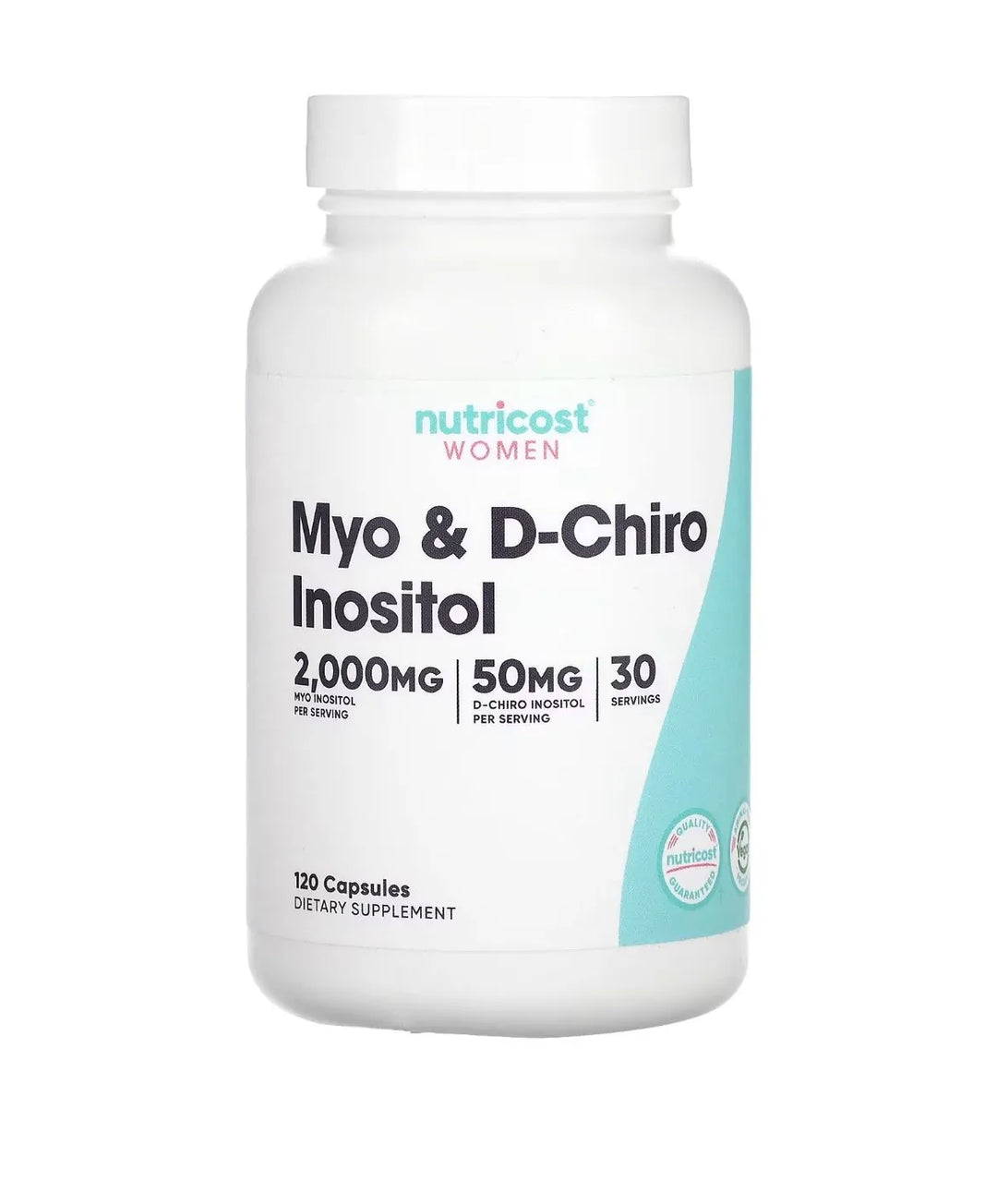 Nutricost Myo Inositol & D-Chiro Inositol for Women - 120 Capsules | نيوتريكوست مكمل الإينوزيتول للنساء - 120 كبسولة