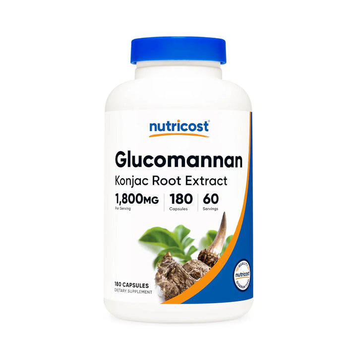 Nutricost Glucomannan 1,800mg Per Serving - 180 Capsules | نيوتريكوست جلوكومانان 1800 ملغ لكل حصة – 180 كبسولة