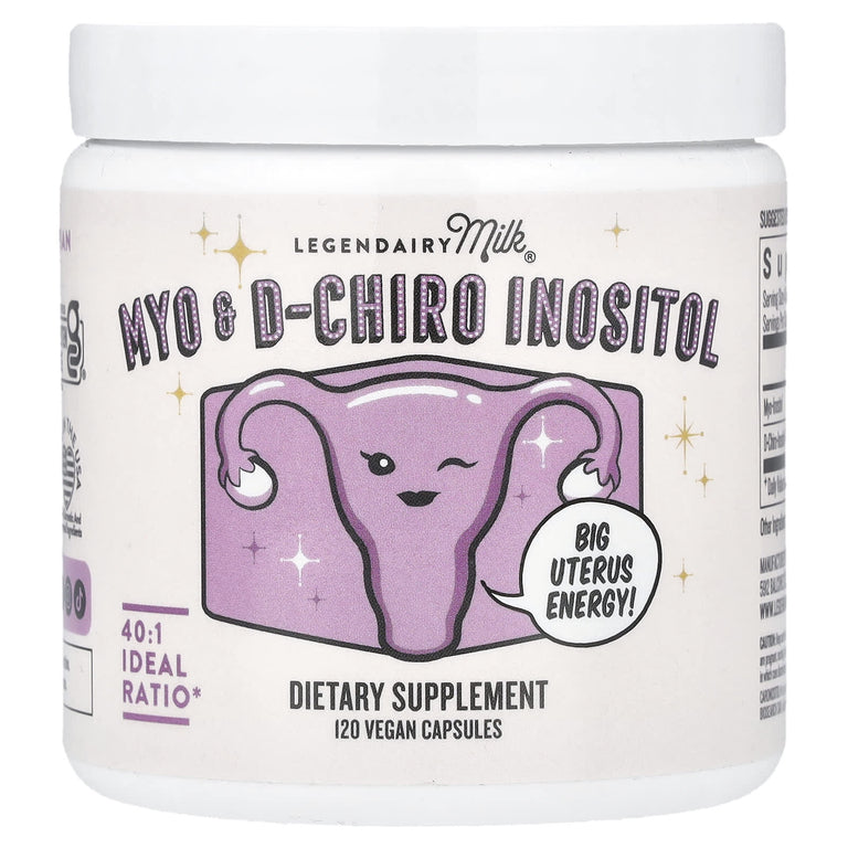 Legendairy Milk Myo & D-Chiro Inositol - 120 Vegan Capsules |  ليجينديري ميلك لدعم توازن الهرمونات وصحة المبايض - 120 كبسولة نباتية