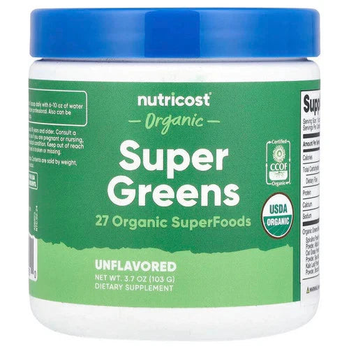 Nutricost Organic Super Greens - 103g | نيوتريكوست سوبر جرينز عضوي – 103 غرام