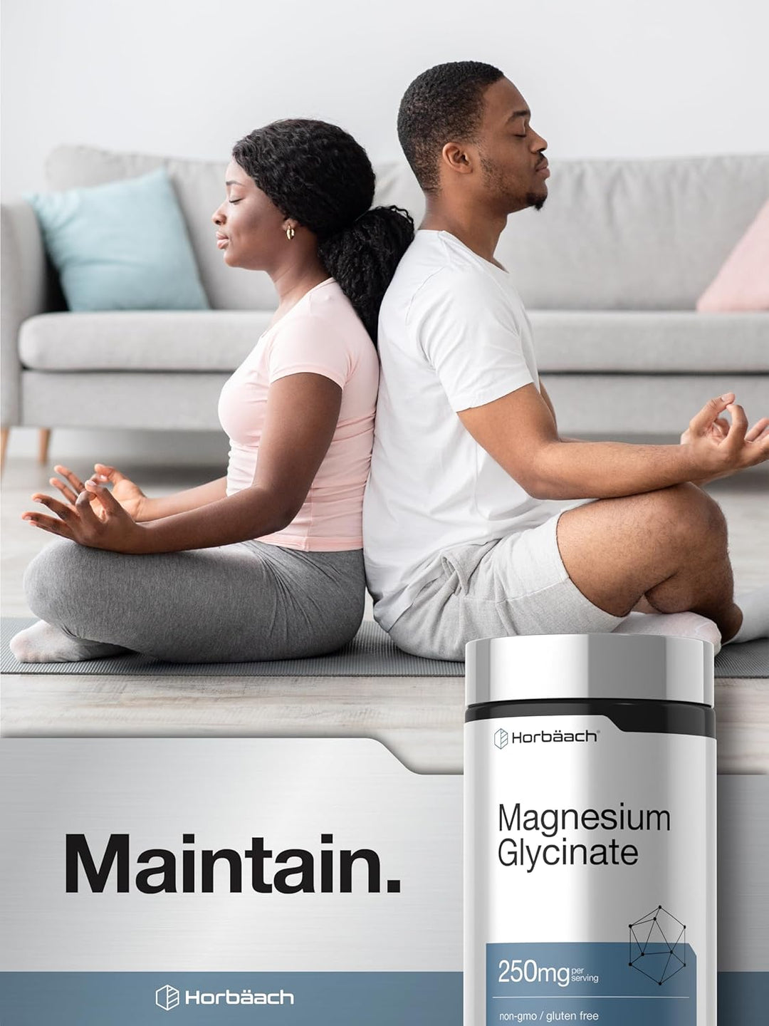 Horbäach Magnesium Glycinate 250mg - 120 Softgels | هورباخ مكمل مغنيسيوم جلايسينات 250 ملغ - 120 كبسولة هلامية