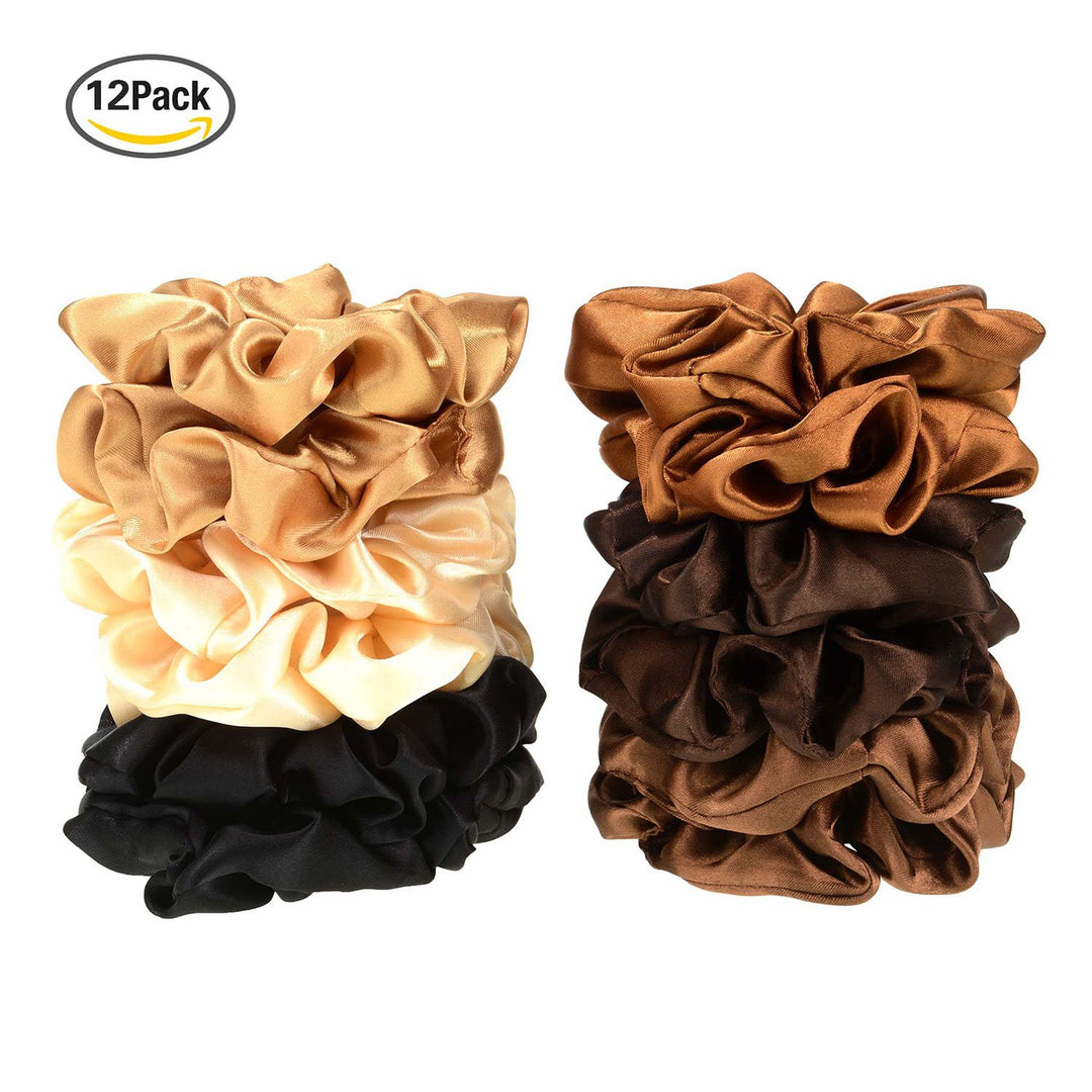 Satin Hair Ties - 12Pcs | مطاطات شعر ستان - 12 قطعة
