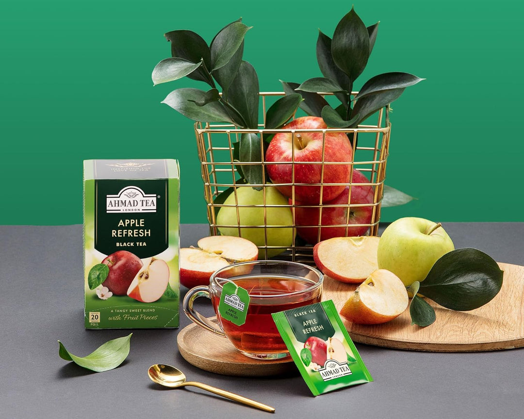 Ahmad Tea Apple Refresh Black Tea - 20 Pcs | شاي احمد اوراق الشاي الاسود بنكهة التفاح - 20 كيس