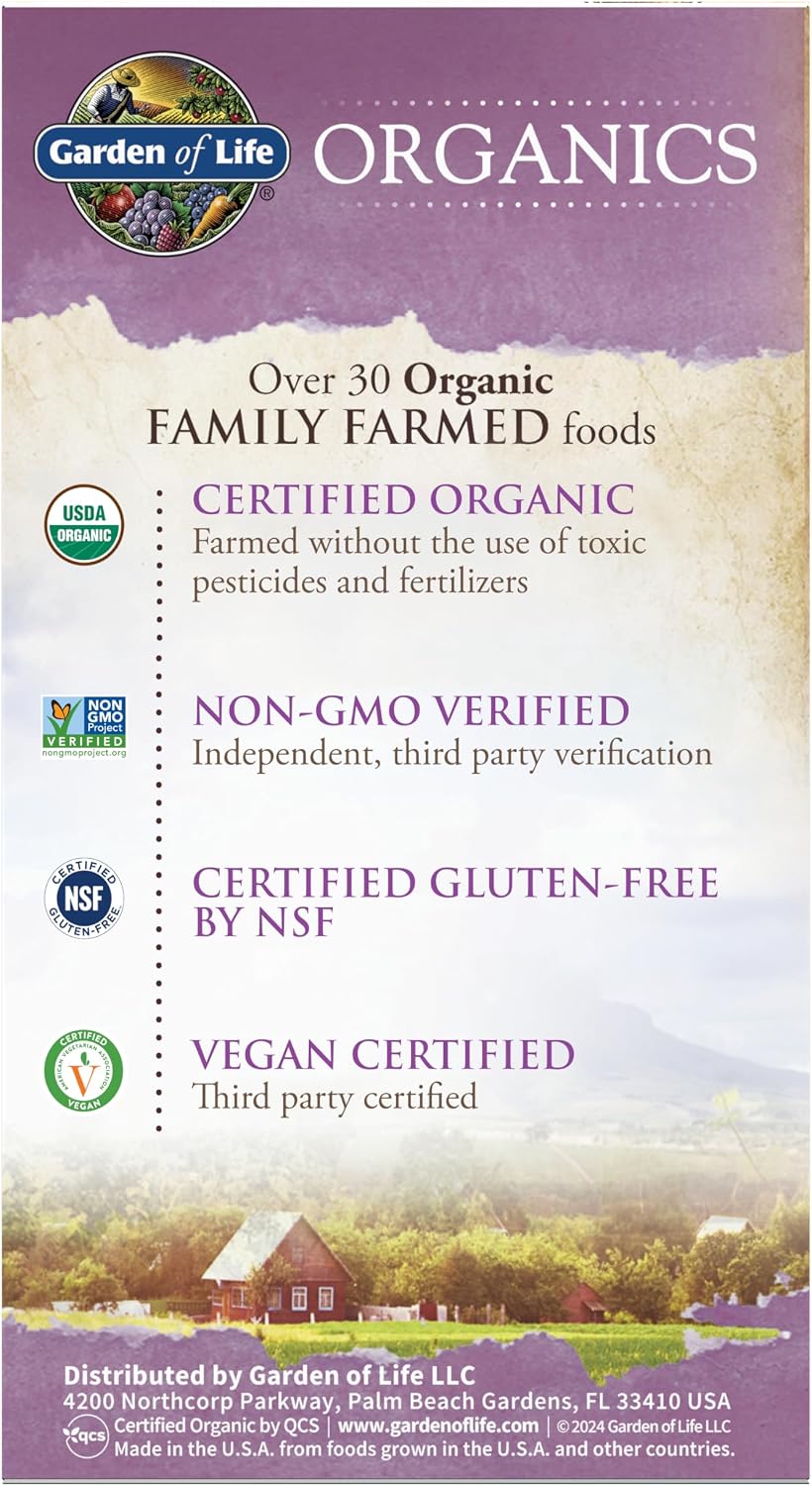 Garden of Life Organics Women's Once Daily - 30 Vegan Tablets | غاردن أوف لايف أورغانيكس مكمل متعدد الفيتامينات للنساء – 30 قرصًا نباتيًا