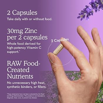 Garden of Life Zinc Supplements 30mg High Potency - 60 Vegan Capsules - 60 كبسولة | غاردن أوف لايف فيتامين كود زنك خام 30 ملغ - 60 كبسولة #2