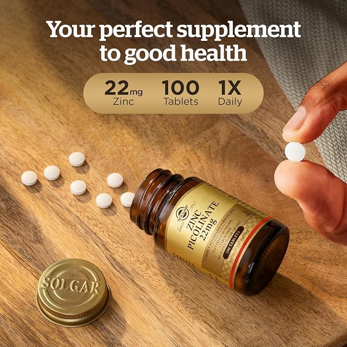 Solgar Zinc Picolinate 22 Mg - 100 Tablets  | سولغار زنك بيكولينات 22 ملغ - 100 قرص