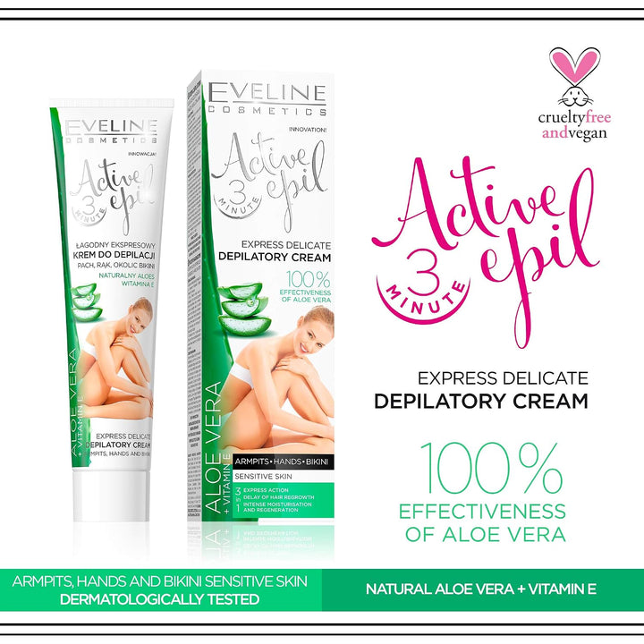 Express Delicate Depilatory Cream Aloe Vera - 125ml | Kêmkirina porê bi aloe vera - 125 ml