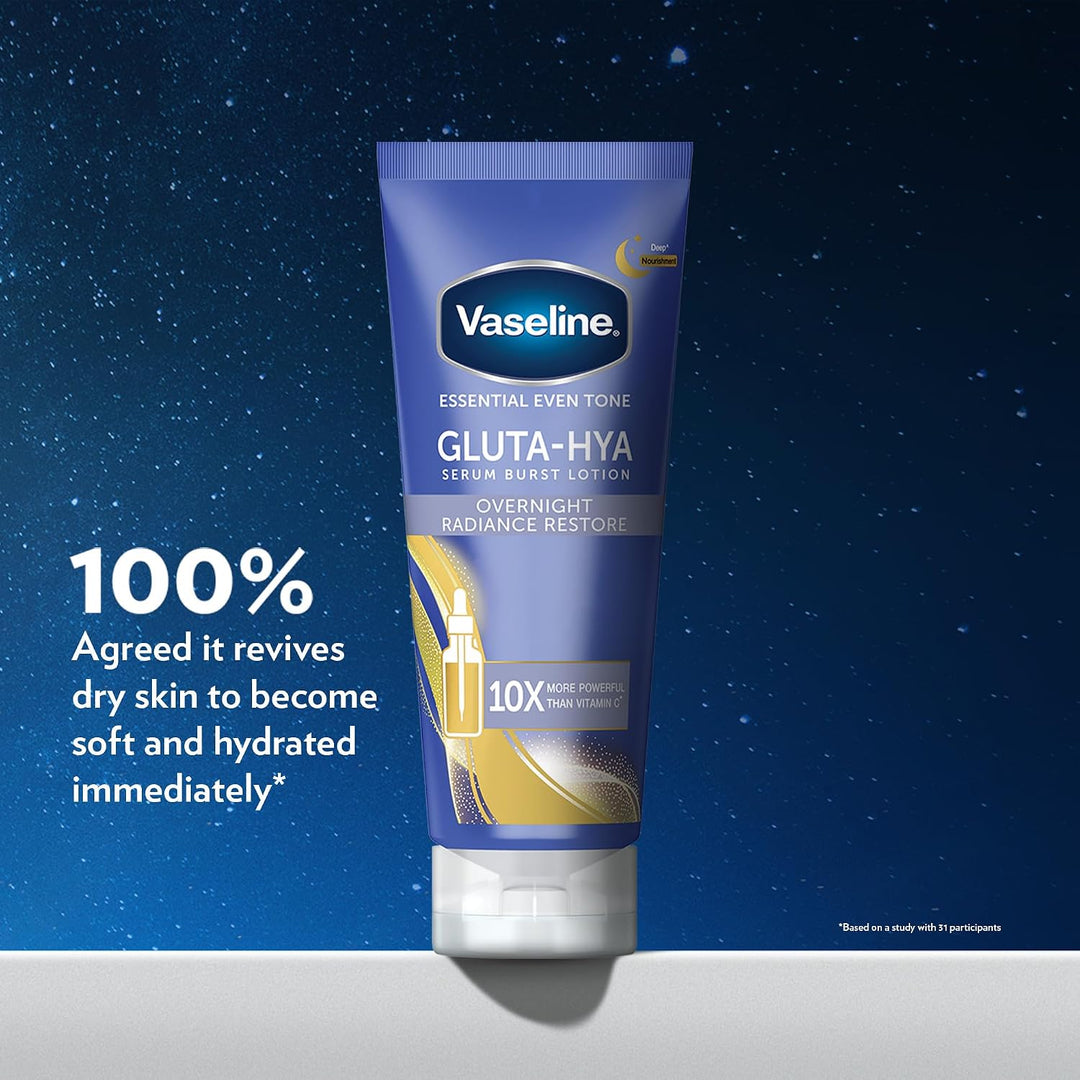 Vaseline Gluta Hya Serum Burst Lotion Overnight Radiance Repair - 200ml| فازلين لوشن سيروم ليلي لإشراقة وترميم البشرة – 200 مل