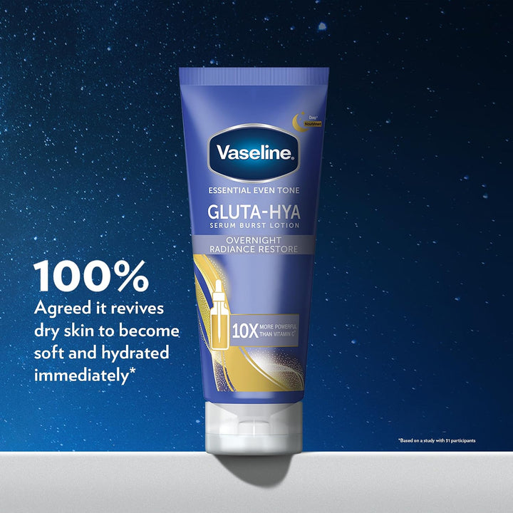Vaseline Gluta Hya Serum Burst Lotion Overnight Radiance Repair - 200ml| فازلين لوشن سيروم ليلي لإشراقة وترميم البشرة – 200 مل