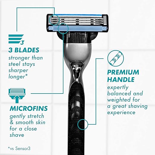 Gillette Mach3 Razor for Men, 1 Razor Handle + 1 Blade Refill | جيليت شفرة حلاقة + 1 شريط حلاقة اضافي