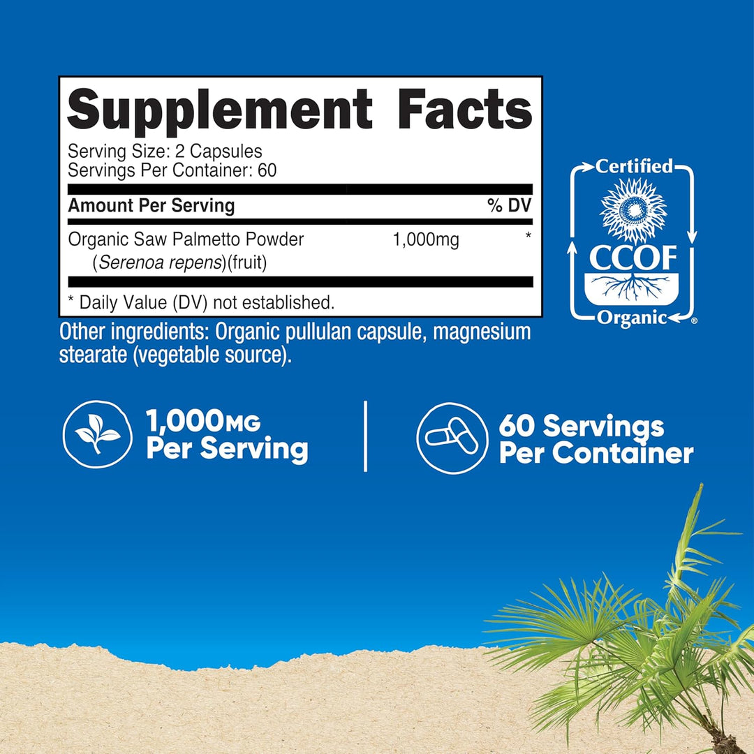 Nutricost Saw Palmetto 1000mg - 120 Capsules | نوتريكوست ساو بالميتو 1000 ملغ - 120 كبسولة