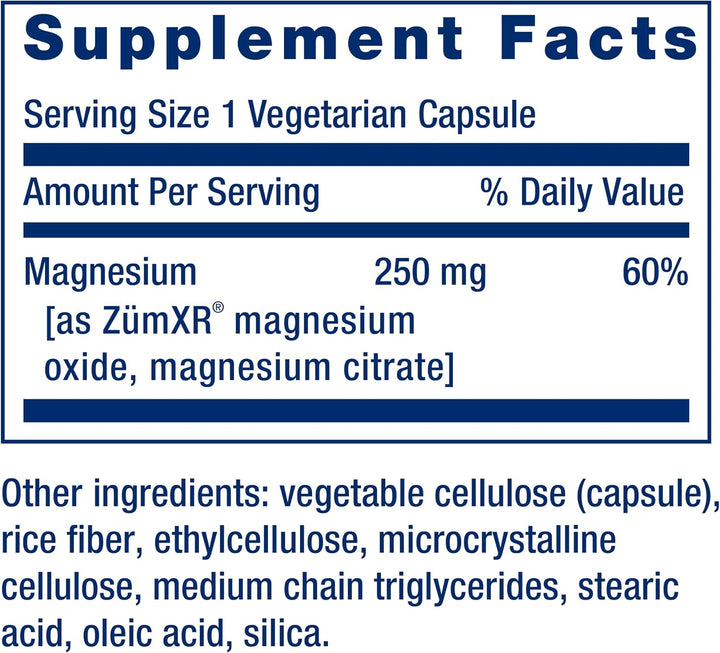 Life Extension Extend Release Magnesium - 60 Vegetarian Capsules| لايف إكستنشن مغنيسيوم ممتد الإطلاق - 60 كبسولة نباتية