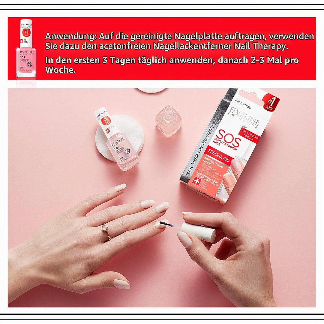 EVELINE Moisturizing vitamin to treat broken and brittle nails - 12ml | ايفلين بلسم لتقوية الأظافر - 122 مل