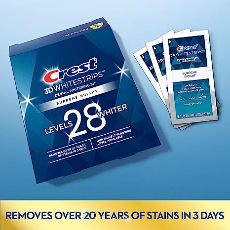 Crest 3D Whitestrips 28 Levels Whiter in just 3 Weeks - 42strips | كريست شرائح تبييض الأسنان - 42 شريحة