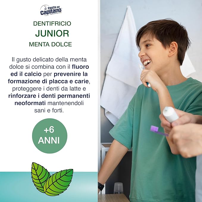 CAPITANO Baby Soft Mint Toothpaste For Children From 6 Years - 75ml |كابيتانو معجون أسنان للأطفال من عمر 6 سنين - 75 مل