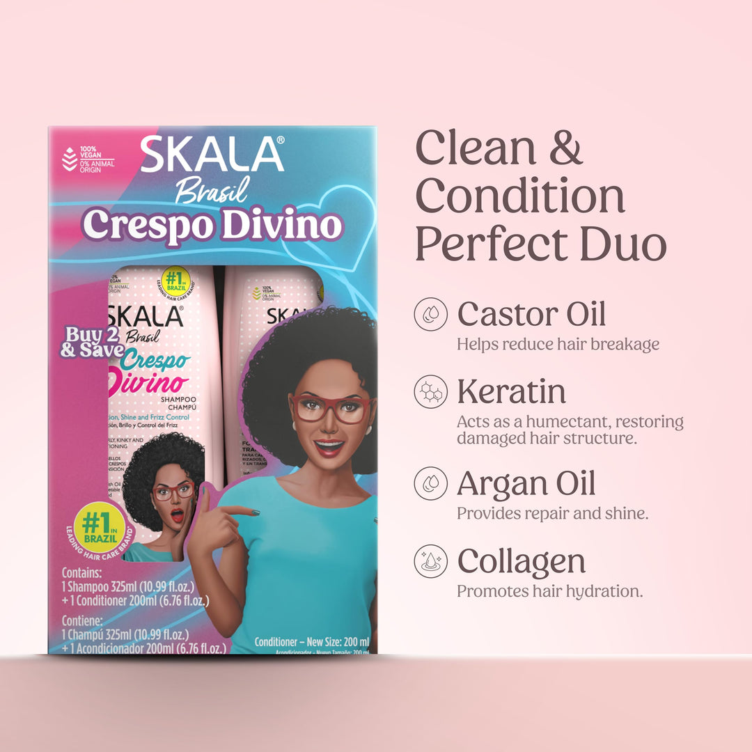 SKALA Crespo Divino Shampoo & Conditioner Kit - 325ml | سكالا  مجموعة شامبو وبلسم للشعر الكيرلي – 2 × 325 مل