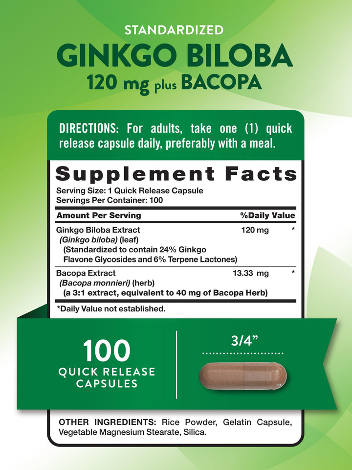 Nature's Truth Ginkgo Biloba 120mg - 100 Quick Release Capsules - غير ظاهر | نيتشرز تروث جينكو بيلوبا 120 ملغ - غير ظاهر #4