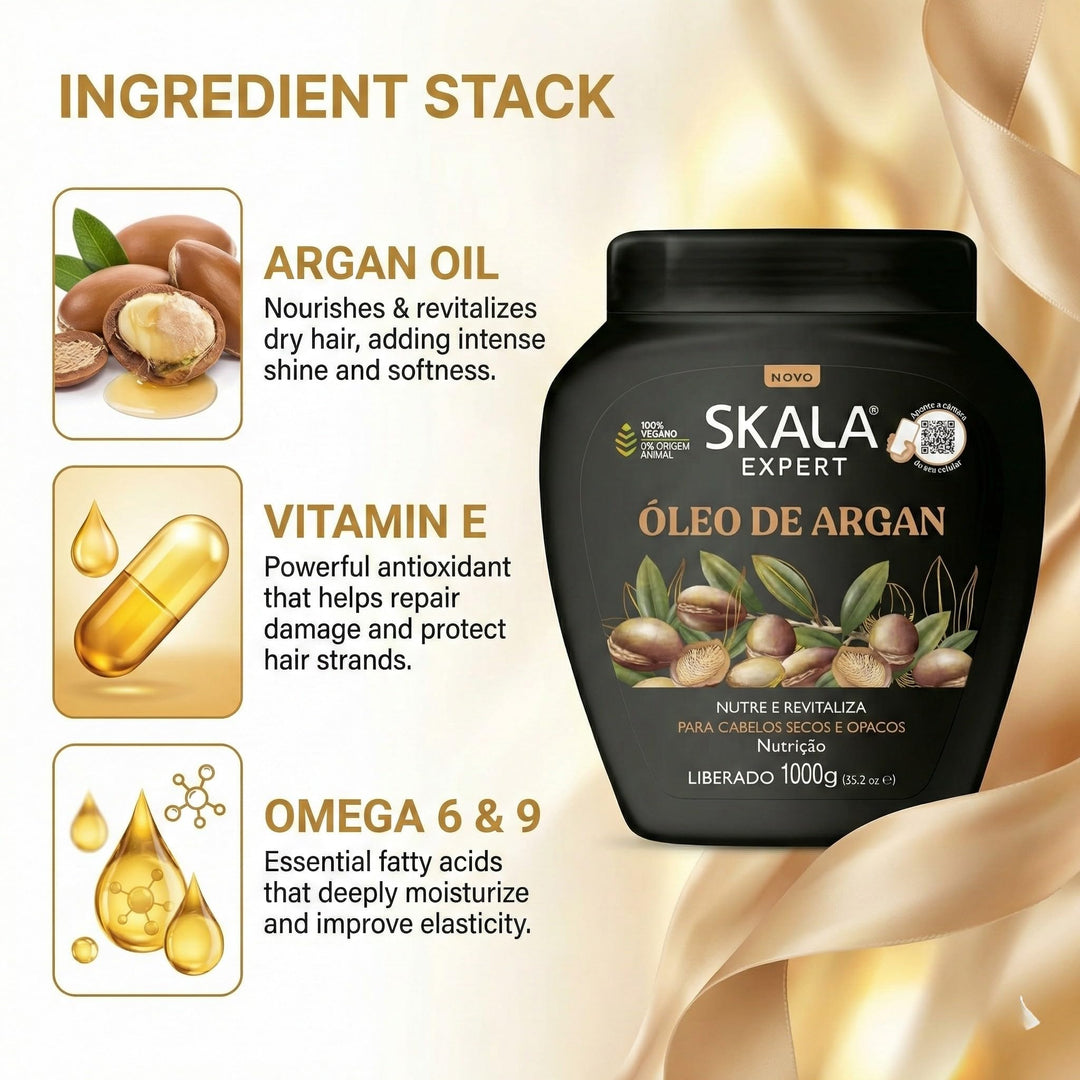 Skala Oleo De Argan Creme - 1000g | سكالا كريم للشعر الجاف والباهت بزيت الارغان - 1000 غرام