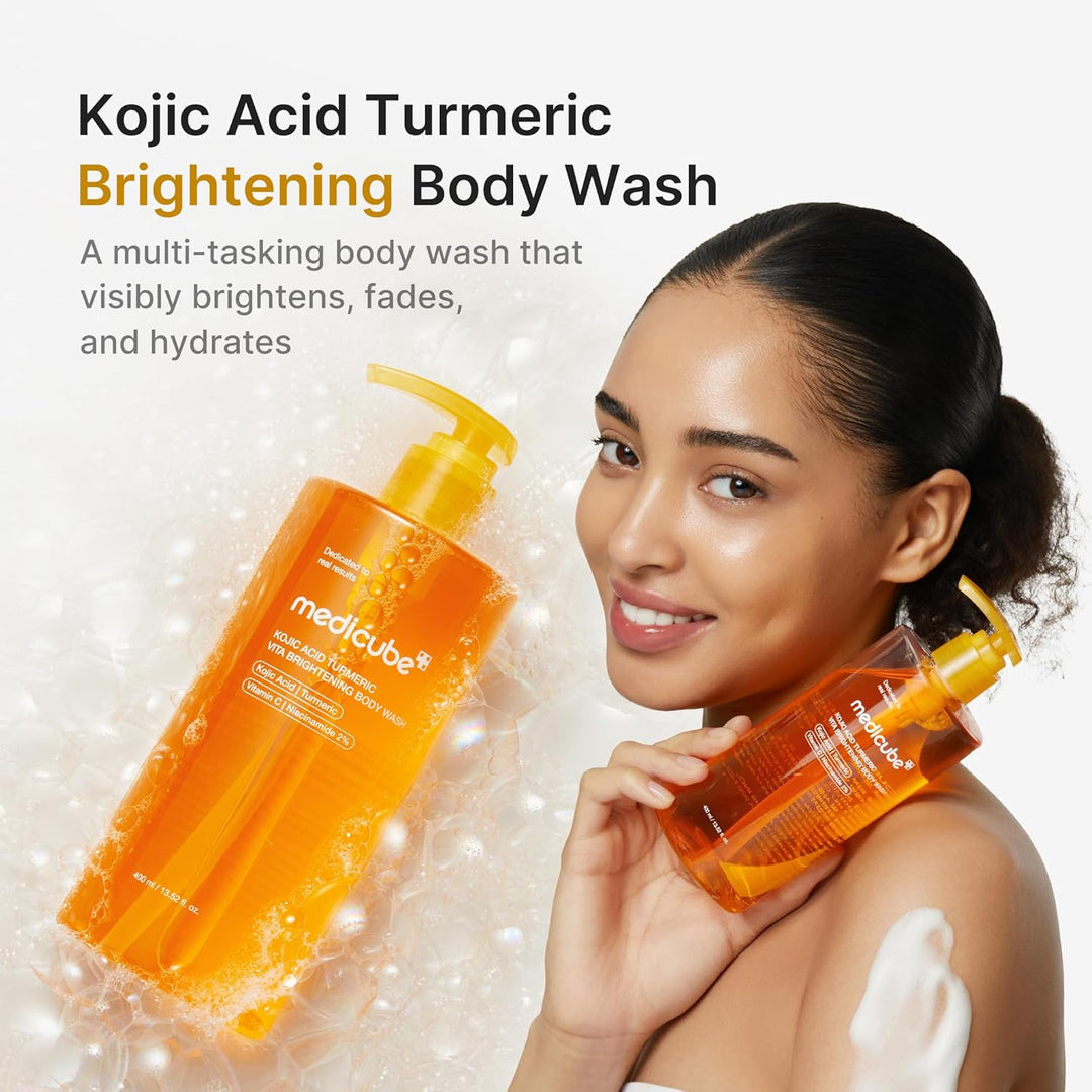 MEDICUBE KOJIC ACID TURMERIC VITA BRIGHTENING BODY WASH - 400ml | ميدي كيوب غسول للجسم بالكركم وحمض الكوجيك - 400 مل