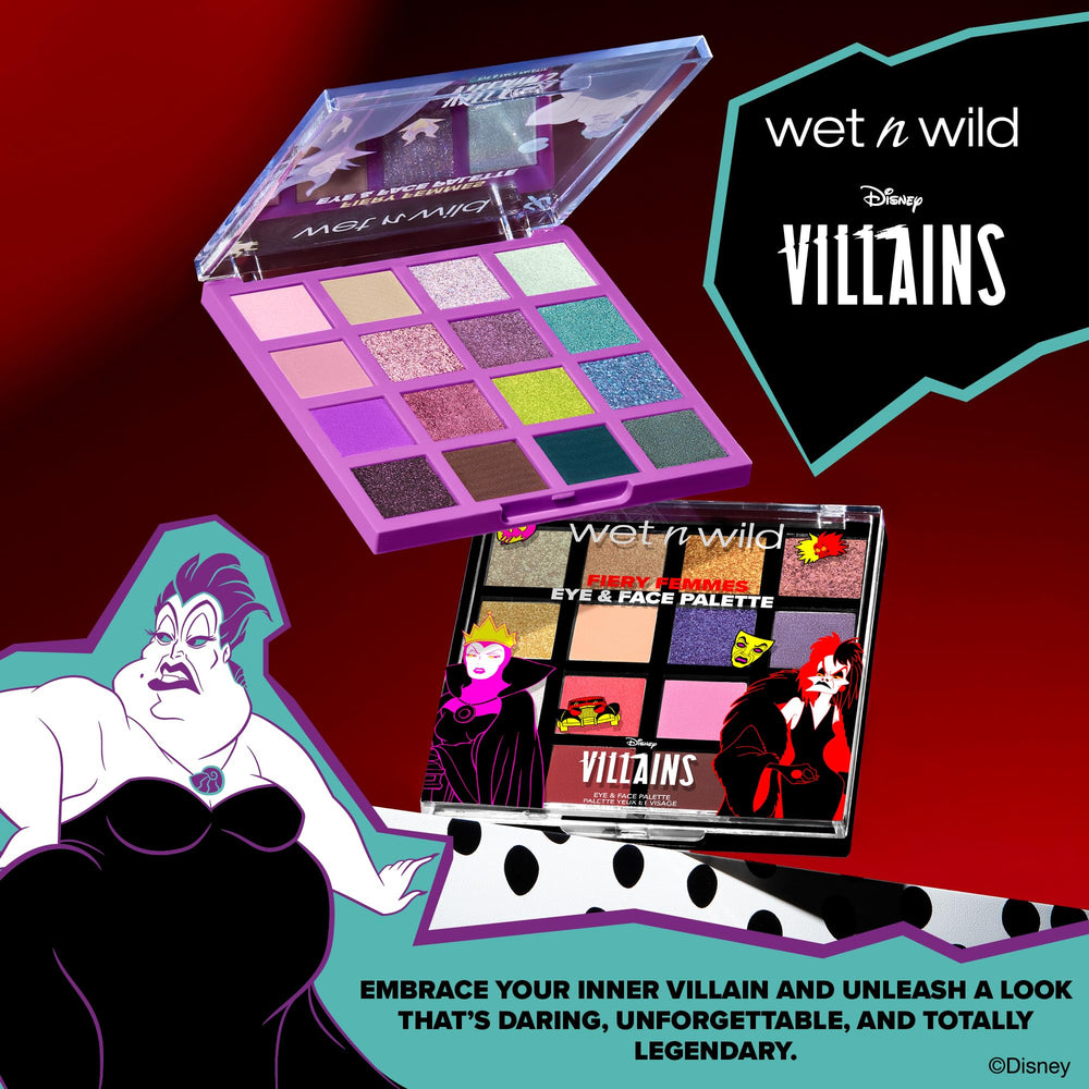 Wet n Wild x Disney Villains Fiery Femmes Eye & Face Palette - 17g | ويت اند وايلد بالمينتوج عيون ووجه فيري فام - 17غ #4