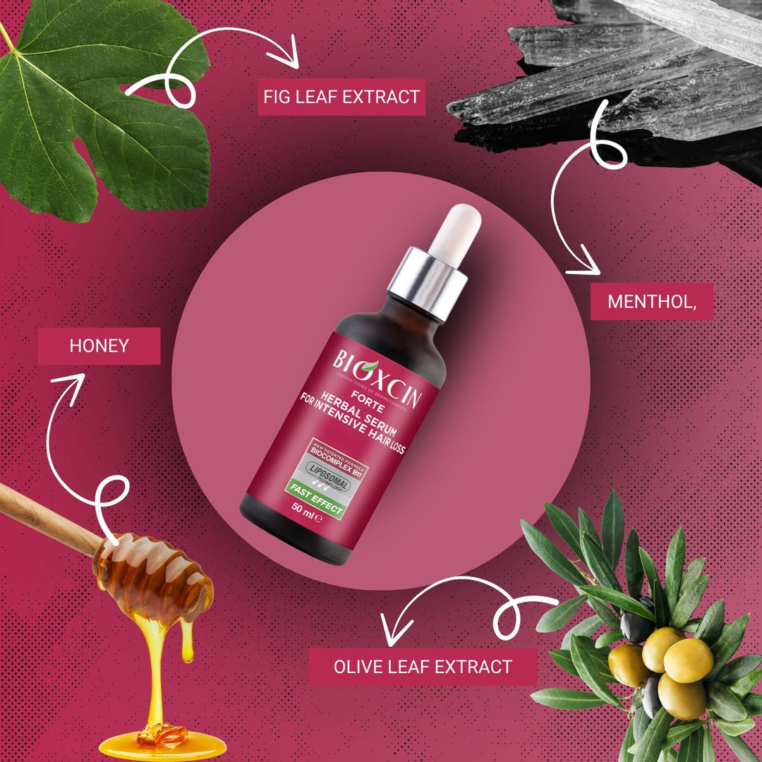 Bioxcin Herbal Serum For Intensive Hair Loss - 3 x - 50ml | بيوكسين سيروم عشبي مكثف لمكافحة تساقط الشعر – 3 عبوات × 50 مل