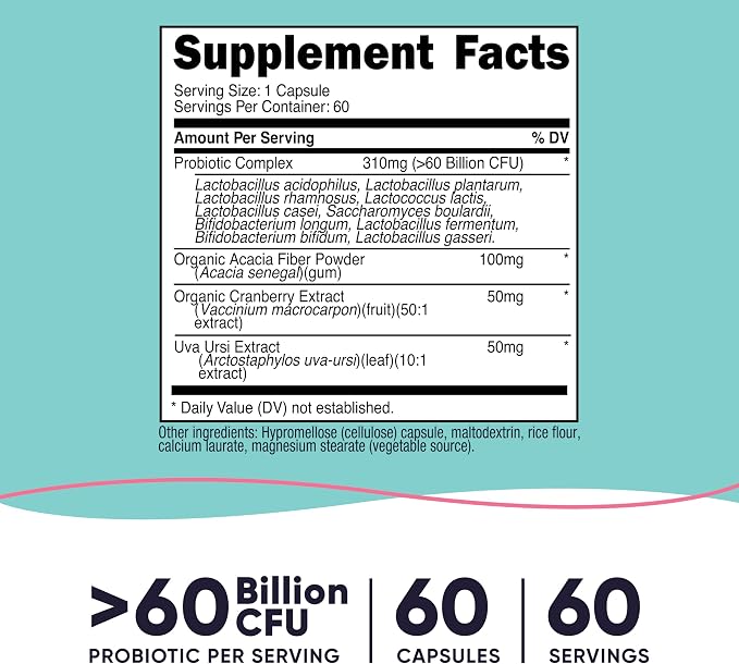 Nutricost Probiotic For Women - 60 Capsules | نيوتريكوست بكتيريا نافعة للنساء لدعم الهضم- 60 كبسولة