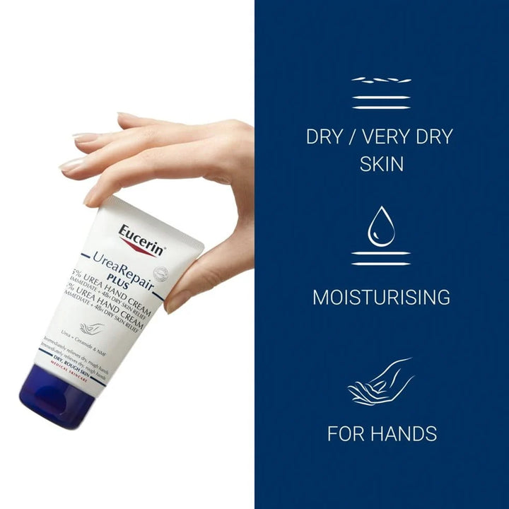 Eucerin Urea repair Plus Crema De Manos 5 Urea 2x  - 75ml| يوسيرين كريم الاصلاح لليدين في اليوريا 5% - 75 مل