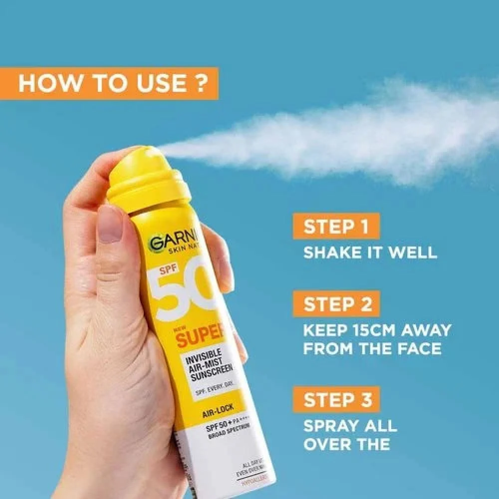 Garnier Super UV Invisible Sunscreen +50 SPF with Vitamin C - 75ml | جارنييه سبراي واقي شمس سوبر UV - 75مل #4