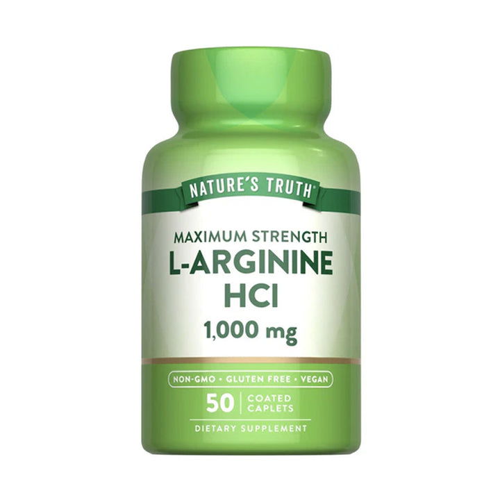 Nature's Truth L-Arginine 1,000mg - 50 Coated Caplets |  نيتشرس تروث إل-أرجينين 1000 ملغم - 50 قرصًا مغلفًا