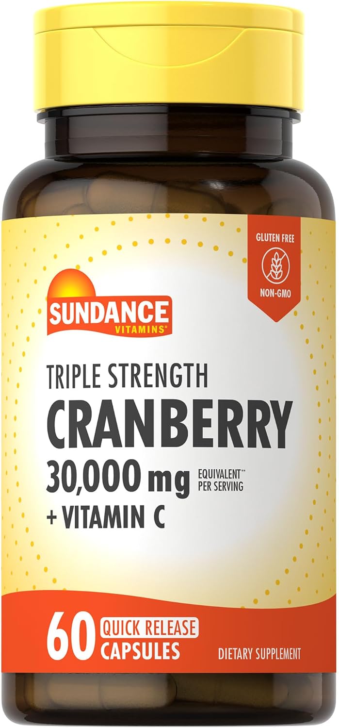 Sundance Cranberry 30000mg + Vitamin C - 60 Quick Release Capsules | ساندانس مستخلص التوت البري 30000 ملغ مع فيتامين سي - 60 كبسولة