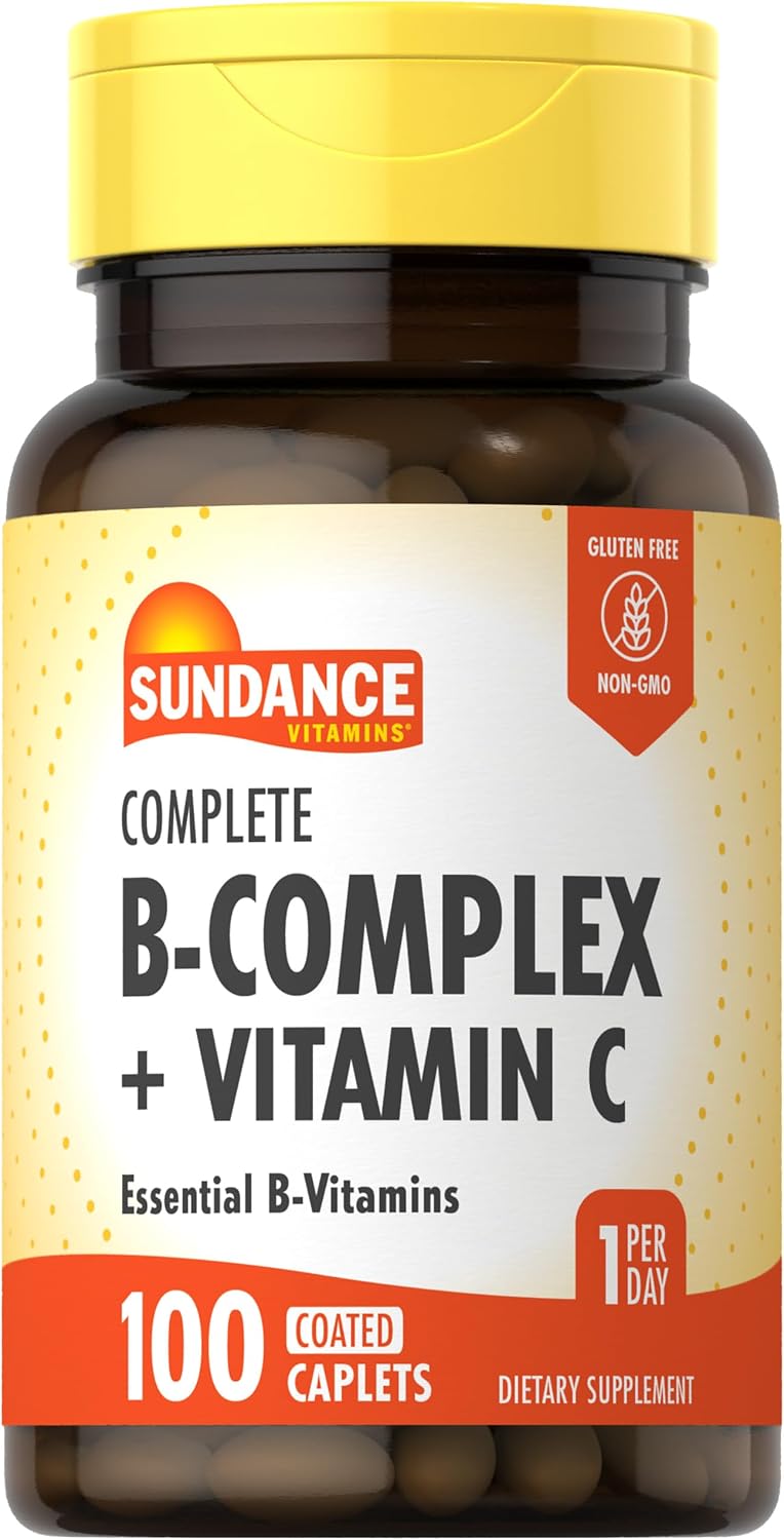Sundance Complete B-Complex with Vitamin C - 100 Coated Caplets | ساندانس كومبليت ب-كومبلكس مع فيتامين سي - 100 قرص مغلف