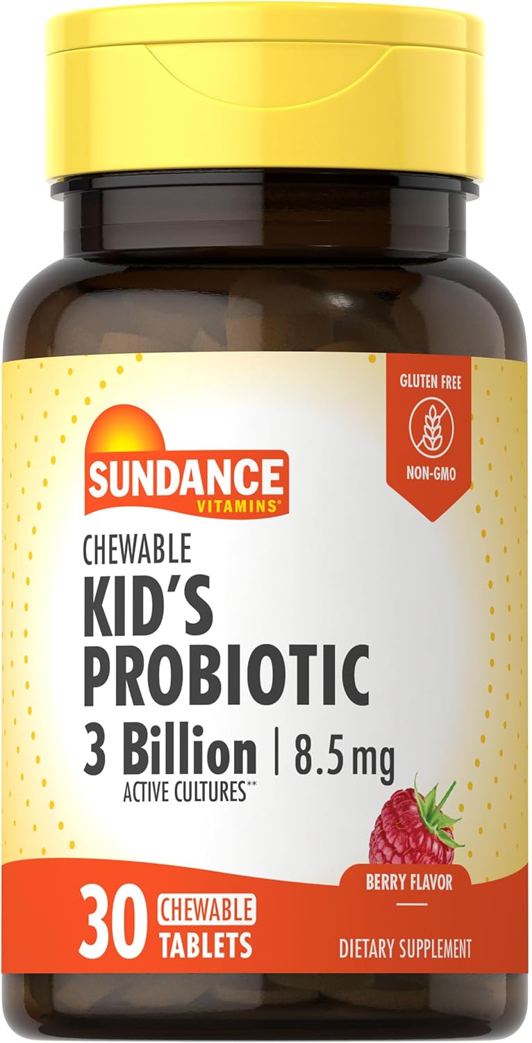 Sundance Kids Chewable Probiotic 3 Billion - 30 Chewable Tablets berry flavor |  ساندانس روبيوتيك للأطفال – 3 مليارات بكتيريا نافعة – 30 قرص قابل للمضغ بنكهة التوت