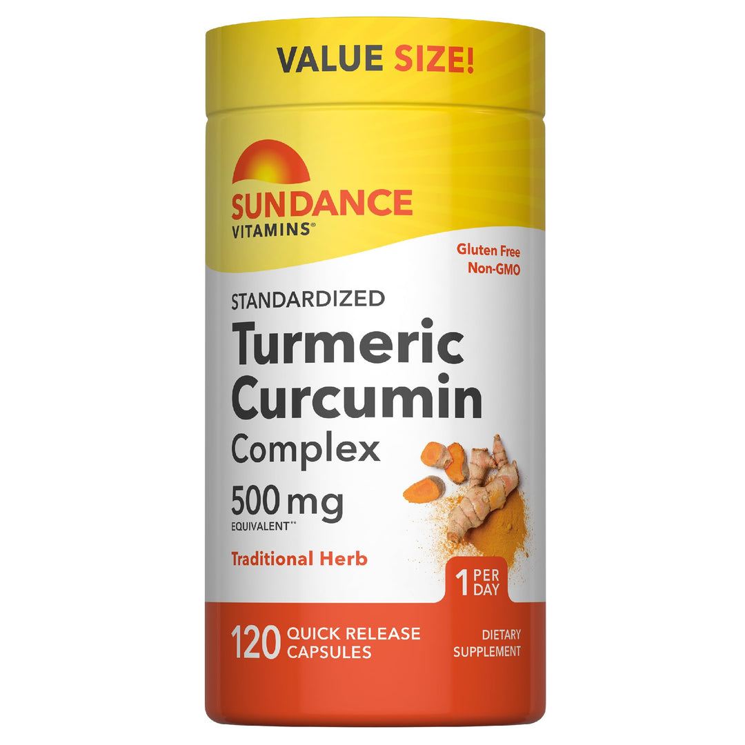 Sundance Turmeric Curcumin Complex 500mg - 120 Quick Release Capsulas - 500mg | ساندانس تركيبة الكركم والكركمين 500 ملغ - 120 كبسولة سريعة التحرر