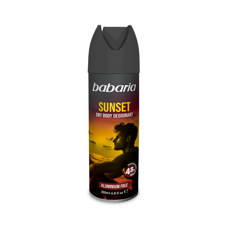 BABARIA Sunset Dry Body Deodorante Spray - 200ml | باباريا بخاخ مزيل العرق  - 200مل